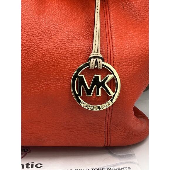 Michael Kors Authenticated 38F2CTTT/L Jet Set Bright Red Pebbled Leather Lg Tote - Picture 8 of 16